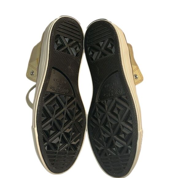 Converse Orange and Beige Chuck 70 High Top Plaid Sneakers (Size 5,Women’s 7) - Picture 8 of 11